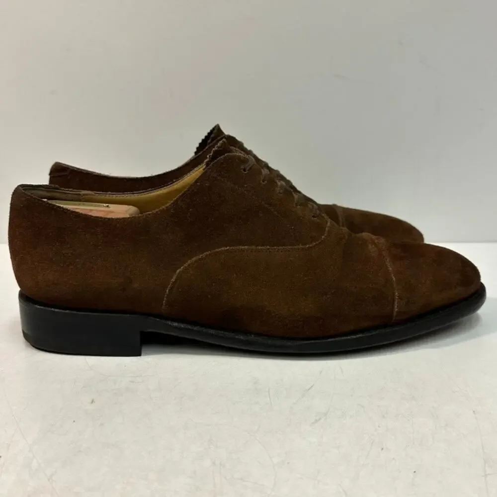 NEW HEELS Morjas The Oxford Snuff Suede Cap Toe Handmade in Spain EUC US 11.5
